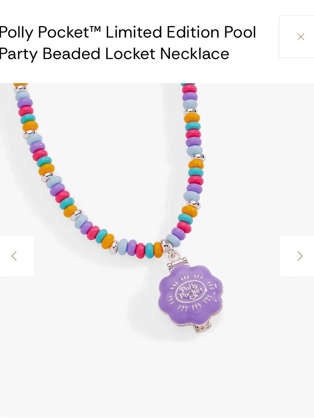Alex and Ani Polly Pocket Pool Party Beaded Locket Necklace - Purple NWT